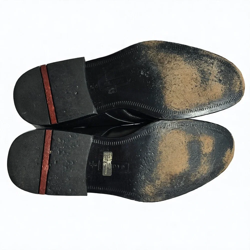 Lloyd Leather Dress Shoes‎ Men 12 Black Lace Up Oxfords Square Toe Germany Made